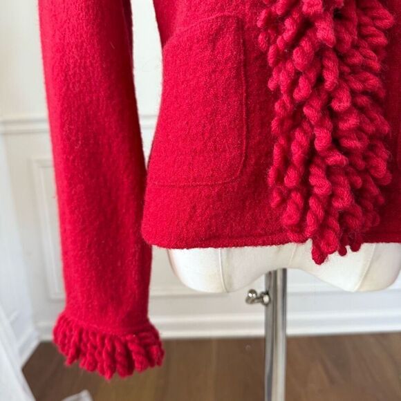 Vintage 90s Talbots Red Boiled Wool Blazer S - Picture 3 of 10